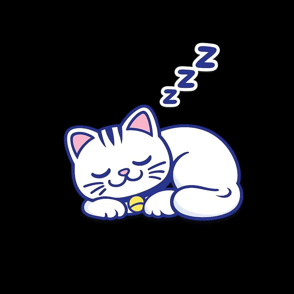 Illustration d'un chat endormi, La Ronronnerie